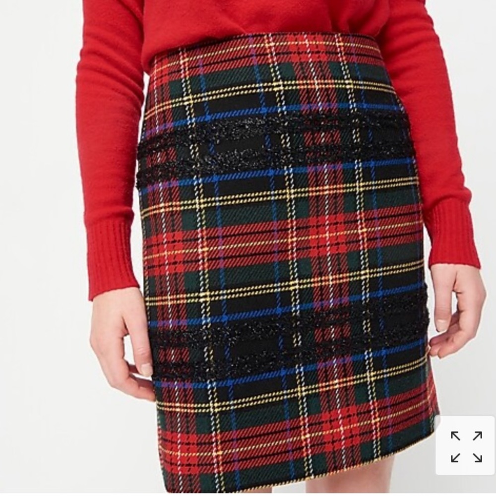NWT J Crew Mini skirt in Lurex® Stewart tartan